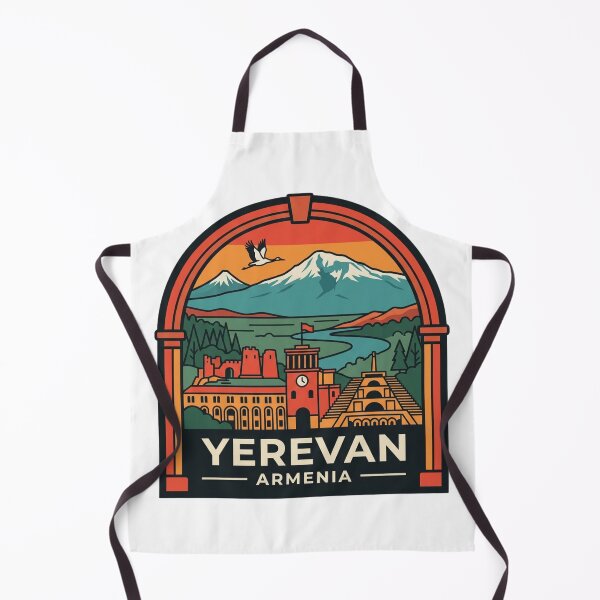 Item preview, Yerevan Armenia Mount Ararat Cascade Retro Travel Patch Illustration designed and sold by raedattia.