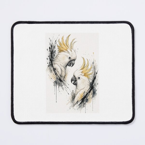 Item preview, Two Cockatoos Watercolor Portrait designed and sold by IrinaVisual.