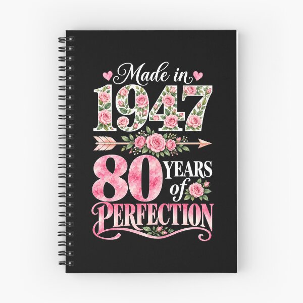 Item preview, Made in 1947 80 Years of Perfection Pink Floral 80th Birthday designed and sold by G350.