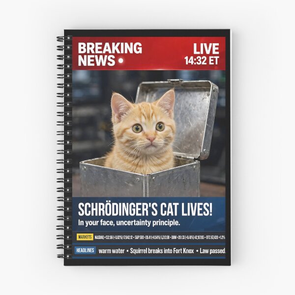 Item preview, Schrödinger’s Cat Lives! designed and sold by Aleksandar Kostjuk.