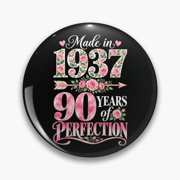 Item preview, Made in 1937 90 Years of Perfection Pink Floral 90th Birthday designed and sold by G350.