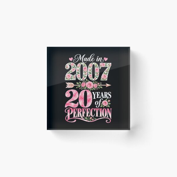 Item preview, Made in 2007 20 Years of Perfection Pink Floral 20th Birthday designed and sold by G350.
