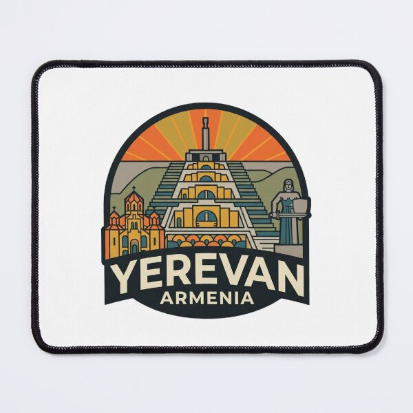 Item preview, Yerevan Armenia Cascade Complex Mother Armenia Retro Travel Badge designed and sold by raedattia.