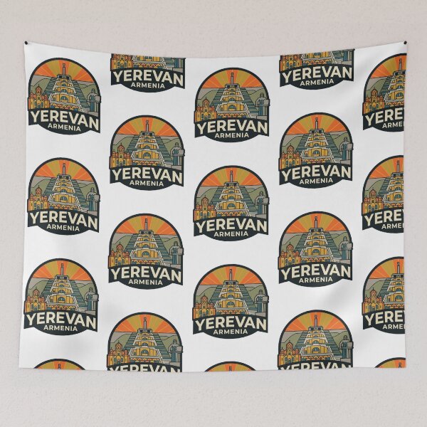 Item preview, Yerevan Armenia Cascade Complex Mother Armenia Retro Travel Badge    designed and sold by raedattia.