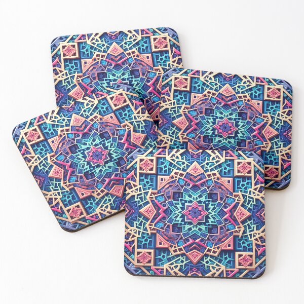 Item preview, Symmetrical Geometric Star Mandala – Vibrant Blue Purple Pattern designed and sold by Apex Designs.