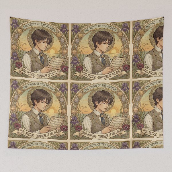 Item preview, Taro Mitsuki in the style of Alphonse Mucha designed and sold by Solace Sparkles.