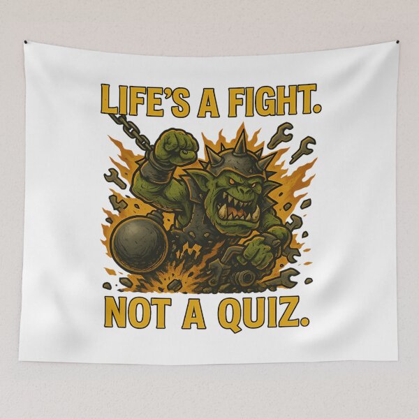 Aperçu de l'œuvre La vie est un combat, pas un quiz. - T-shirt Ork créée et vendue par NeshWork.