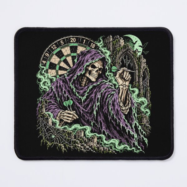 Item preview, Gothic Grim Reaper Playing Darts – Vintage Halloween designed and sold by TheAsura.