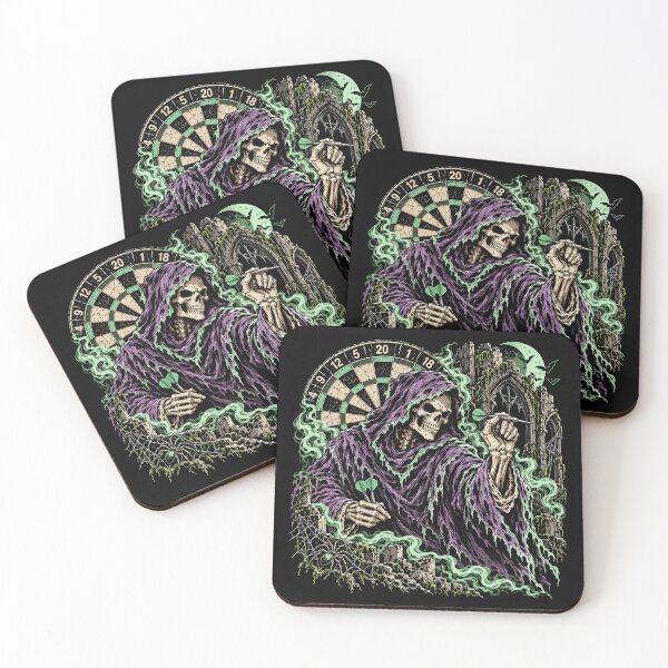 Item preview, Gothic Grim Reaper Playing Darts – Vintage Halloween designed and sold by TheAsura.