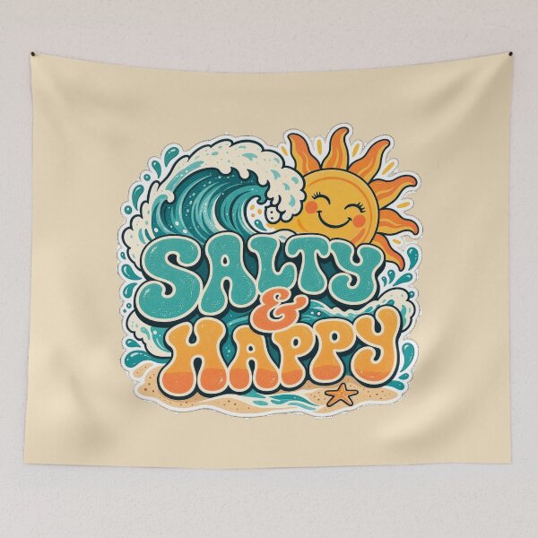 Item preview, Salty & Happy Retro Beach Vibes designed and sold by AndyGordon125.