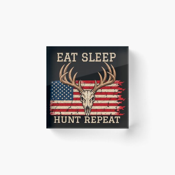 Item preview, Funny Hunter Gift Eat Sleep Hunt Repeat Deer Hunting designed and sold by Worn & Witty.