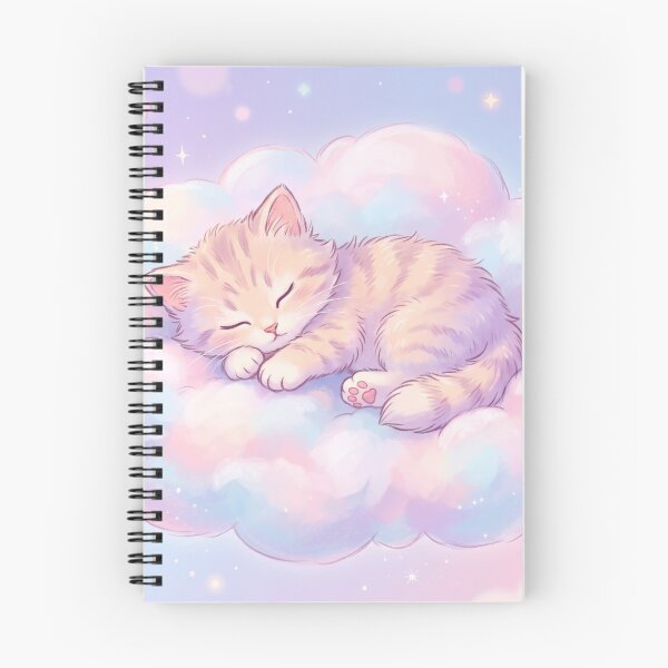 Item preview, Cute Sleeping Cat on a Cloud | Whimsical Kawaii Illustration designed and sold by Moonlily Tavern.