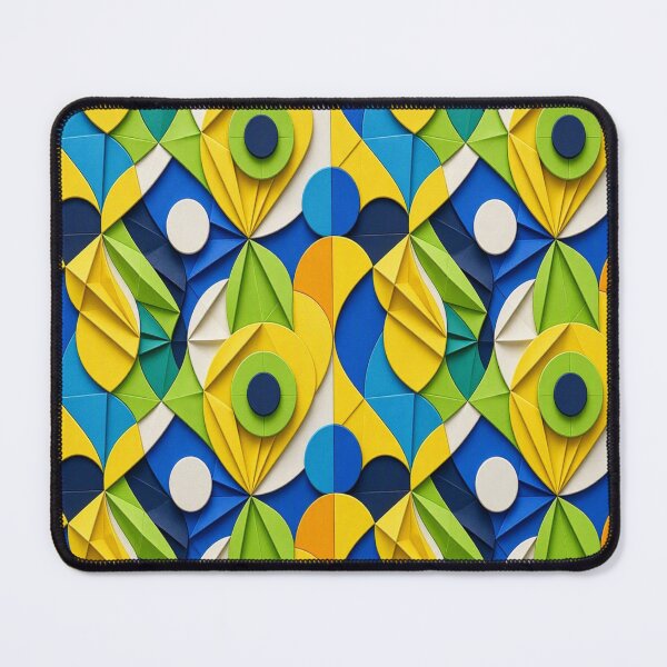Item preview, 3D Ornate Golden Owl Emblem & Geometric Pop Art Seamless Pattern designed and sold by Breezes-of-Ida.