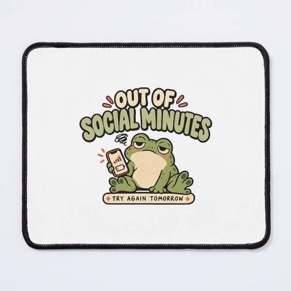 Item preview, Out Of Social Minutes Try Again Tomorrow Frog - Introvert Meme Sticker designed and sold by VYBEHAUS.