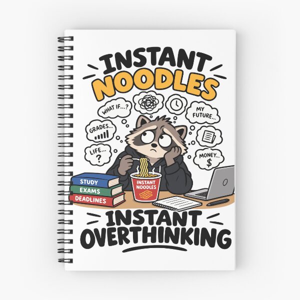 Item preview, Instant Noodles Instant Overthinking funny college student meme designed and sold by GlobalPrintArt.