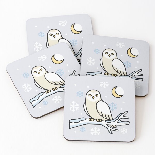 Item preview, Snowy Owl on Winter Branch Under Crescent Moon designed and sold by AIG - Andrei Ilie Graphics.