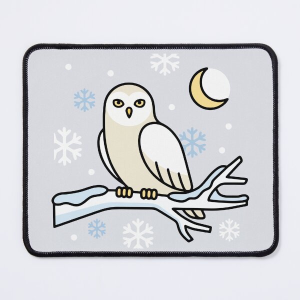 Item preview, Snowy Owl on Winter Branch Under Crescent Moon designed and sold by AIG - Andrei Ilie Graphics.