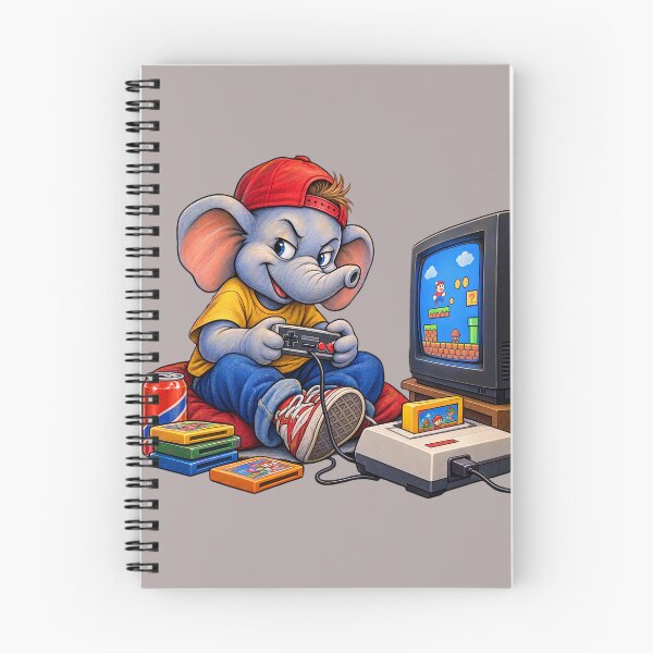 Item preview, Retro 90s Gaming Elephant Sticker – Vintage 8-Bit Gamer Art designed and sold by Felixuss.