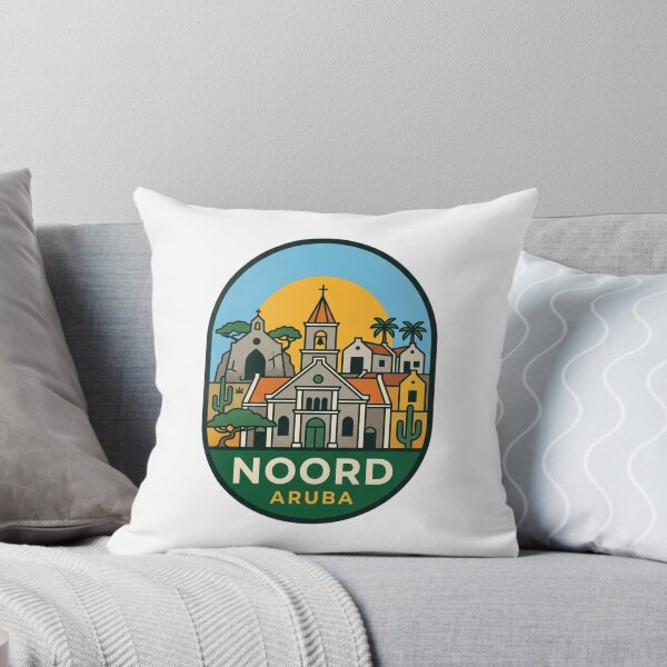 Item preview, Noord Aruba St Ann Church Alto Vista Chapel Retro Travel Badge Illustration    designed and sold by raedattia.