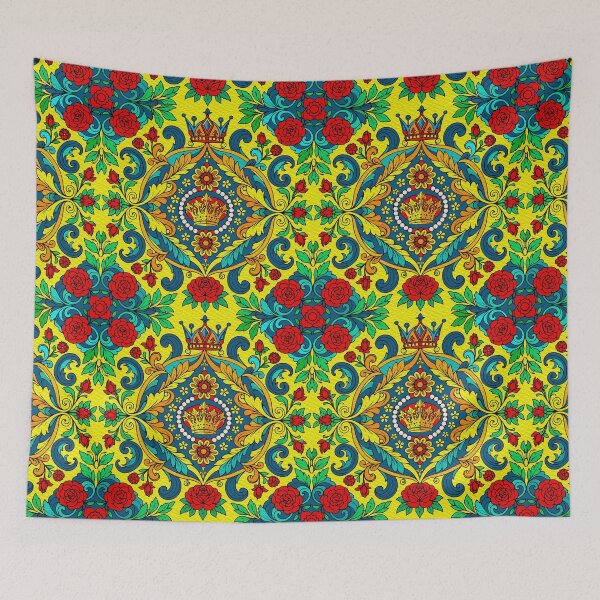 Item preview, Vintage Floral Crown Decorative Ornament Art Pattern designed and sold by FemmePod.