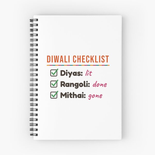 Item preview, Diwali Checklist: Diyas Lit, Rangoli Done, Mithai Gone designed and sold by Diya & Dot.
