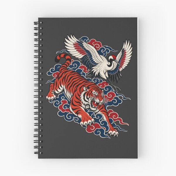 Item preview, Red Tiger Crane Irezumi Neo Traditional Tattoo Art designed and sold by AmiGraph.