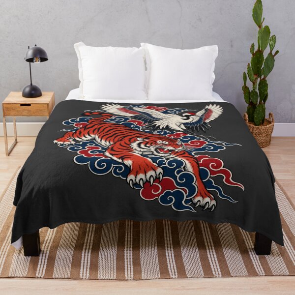 Item preview, Red Tiger Crane Irezumi Neo Traditional Tattoo Art designed and sold by AmiGraph.