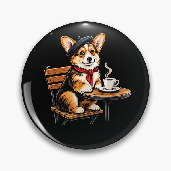 Item preview, Corgi Café Companion Retro Beret Coffee Lover designed and sold by Moizento.