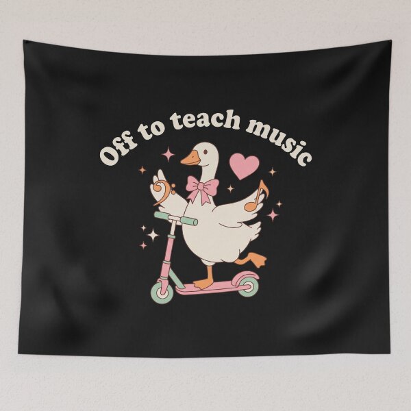 Item preview, Off To Teach Music Cute Silly Goose Scooter Musical Notes designed and sold by New Art.