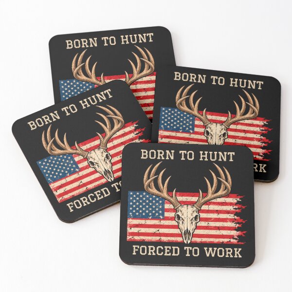 Item preview, Funny Hunter Gift Born To Hunt Forced To Work Deer Hunting designed and sold by Worn & Witty.