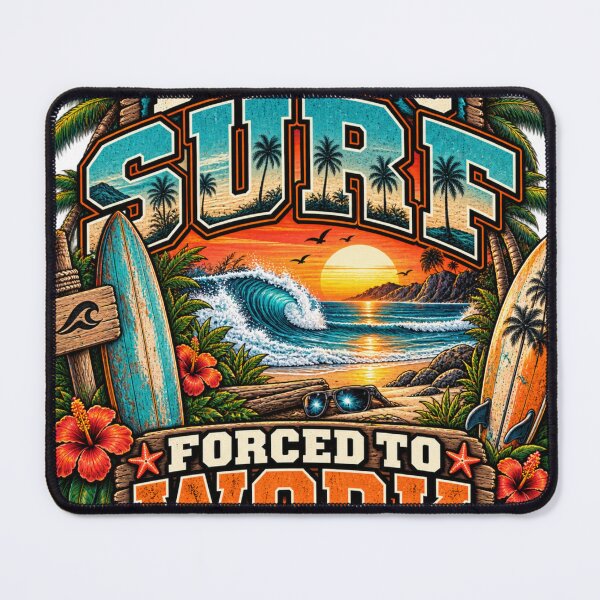 Item preview, Born to Surf Forced to Work T-Shirt – Surfing Beach Graphic Tee designed and sold by RG3D Project .