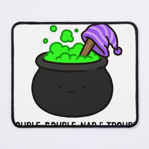Item preview, Cute Witch Cauldron Double Double Nap And Trouble Halloween Sticker designed and sold by xiaoxiaochibi.