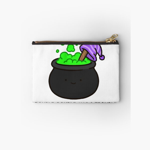 Item preview, Cute Witch Cauldron Double Double Nap And Trouble Halloween Sticker designed and sold by xiaoxiaochibi.