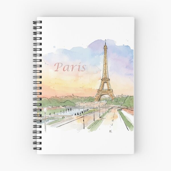 Item preview, Eiffel Tower Paris France Sunset Watercolor Art designed and sold by NareArt.