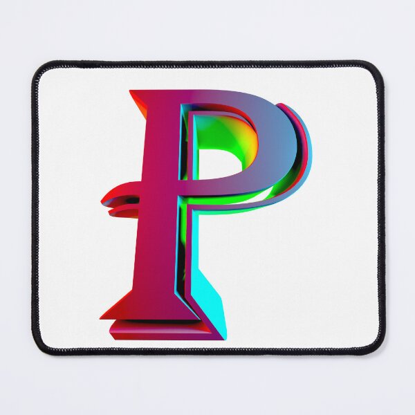 Item preview, Neon 3D Letter P - Retro Synthwave Style designed and sold by Creatigrafo.