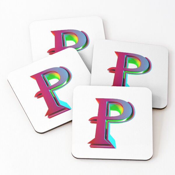 Item preview, Neon 3D Letter P - Retro Synthwave Style designed and sold by Creatigrafo.