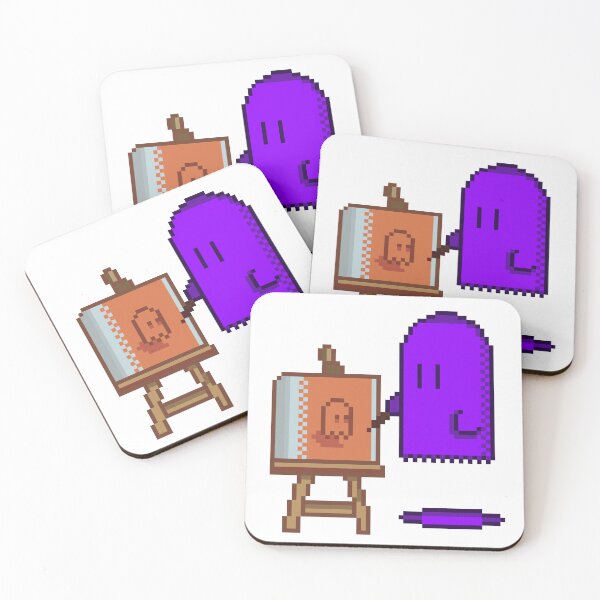 Item preview, Artist Ghost - Cute Purple Painter Easel Canvas designed and sold by RetroRlx.