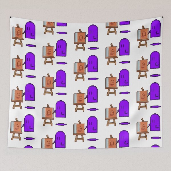Item preview, Artist Ghost - Cute Purple Painter Easel Canvas designed and sold by RetroRlx.