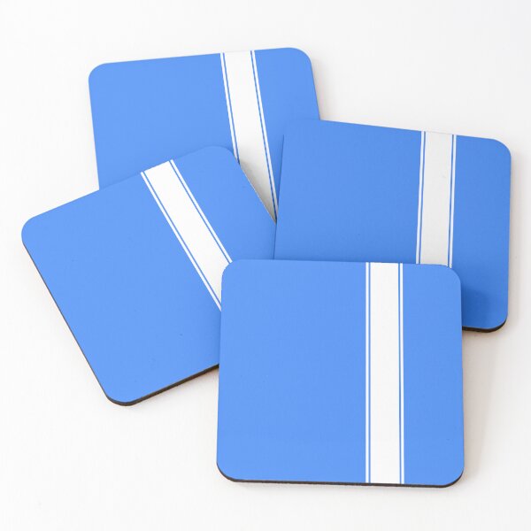 Item preview, Racing Stripe - White on Sky Blue designed and sold by ubiquitoid.