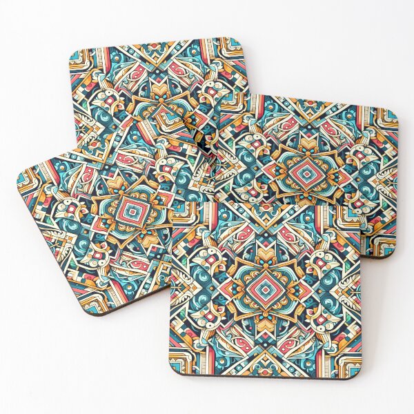 Item preview, Colorful Ornamental Geometry – Symmetrical Geometric Mosaic Pattern designed and sold by Apex Designs.