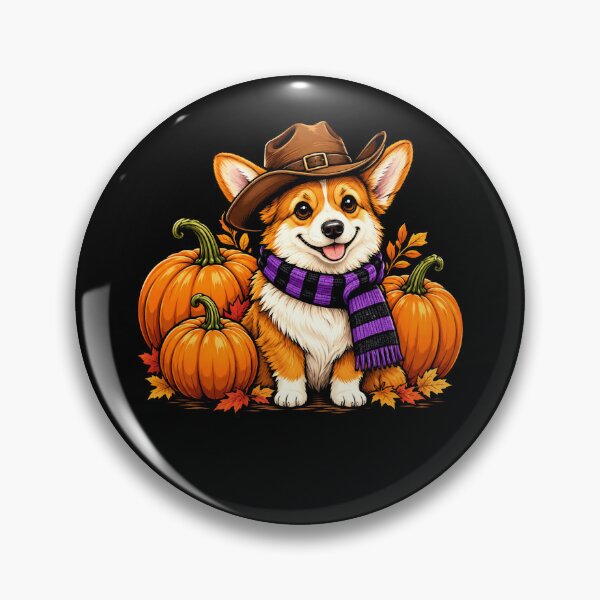 Artikelvorschau, Niedlicher Corgi-Cowboy-Hund bei der Kürbisernte entworfen und verkauft von Moizento.