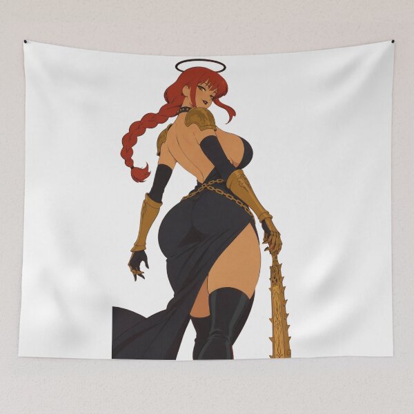 Item preview, Redhead Fantasy Warrior Pin Up – Dark Medieval Valkyrie Aesthetic designed and sold by Hollow Moon Studios..