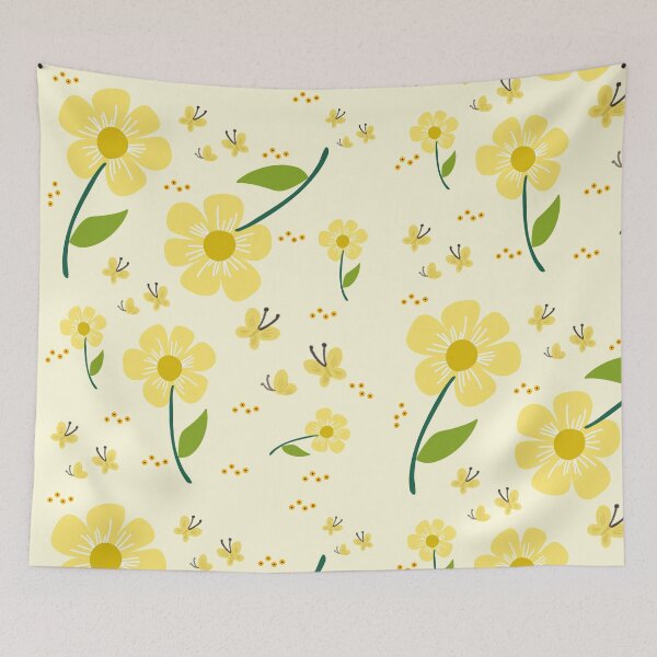 Item preview, Sunlit Yellow Wildflowers and Busy Little Bees in a Whimsical Garden  Stickers, T-Shirts, Phone Cases, Tote Bags, Notebooks, Mugs, Pillows, Art Prints, Laptop Sleeves, Leggings, Dresses, and Backpacks designed and sold by ArtwithRabbit.