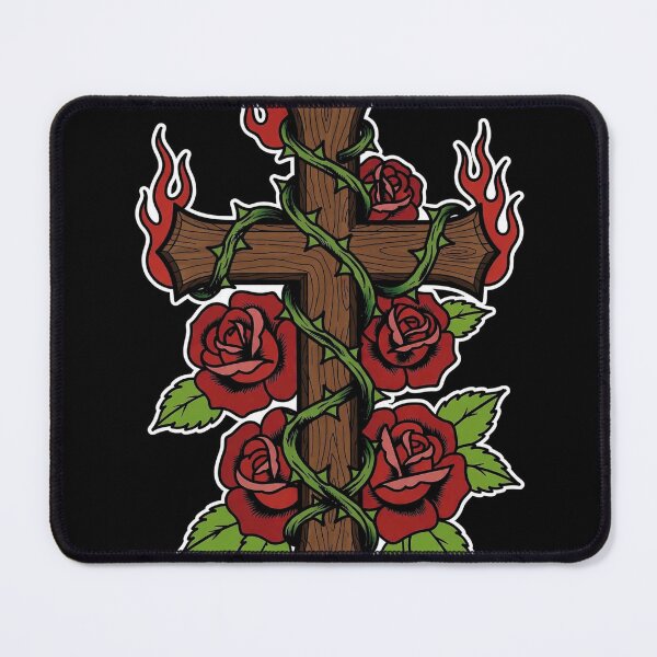 Item preview, Cross And Roses Faith Art designed and sold by Gangster-Design.