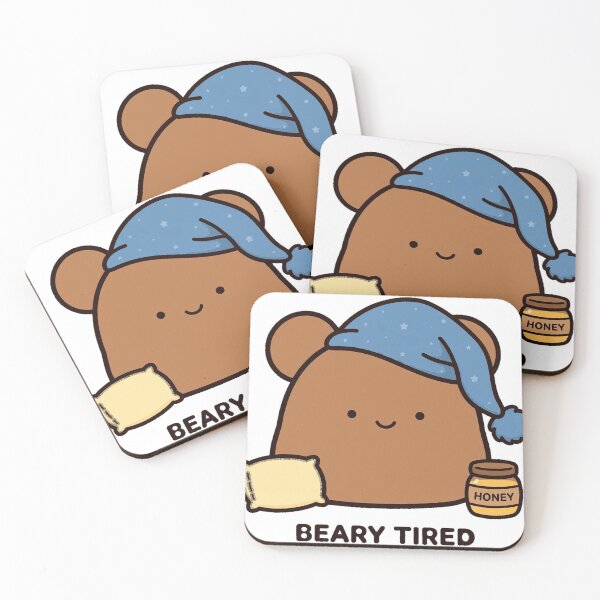 Item preview, Cute Sleepy Bear Beary Tired Honey Pot Sticker designed and sold by xiaoxiaochibi.