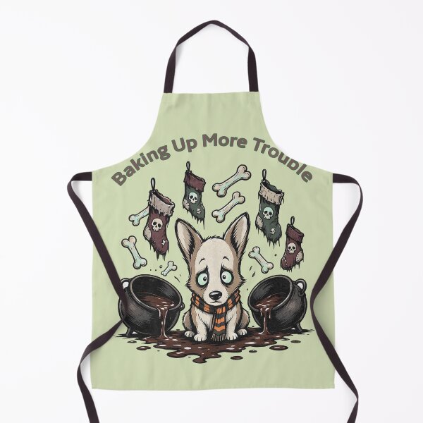 Item preview, Funny Halloween Dog Witch Apprentice Spooky Cauldron designed and sold by CraftyValley.