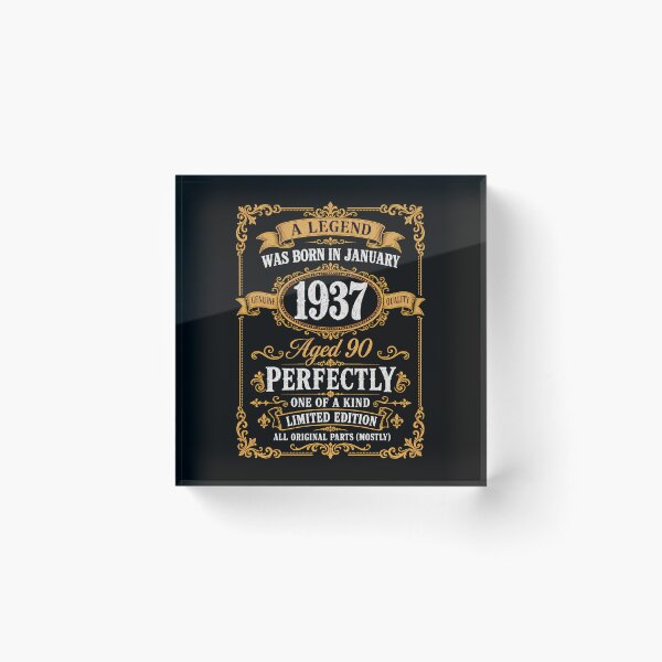 Item preview, January 1937 90th Birthday A Legend Was Born Aged Perfectly Vintage Design designed and sold by G350.