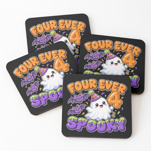Item preview, Four Ever Spooky – Cute Ghost 4th Birthday Halloween designed and sold by Ela-graphicwiz.