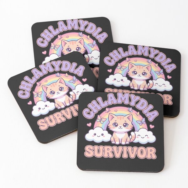 Item preview, Chlamydia Survivor Cute Pastel Kawaii Rainbow Kitten Meme designed and sold by New Art.