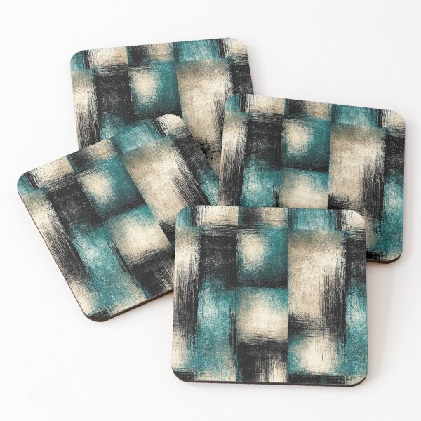 Item preview, Urban Patchwork Teal and Charcoal Grunge Art designed and sold by Piotrek0001.